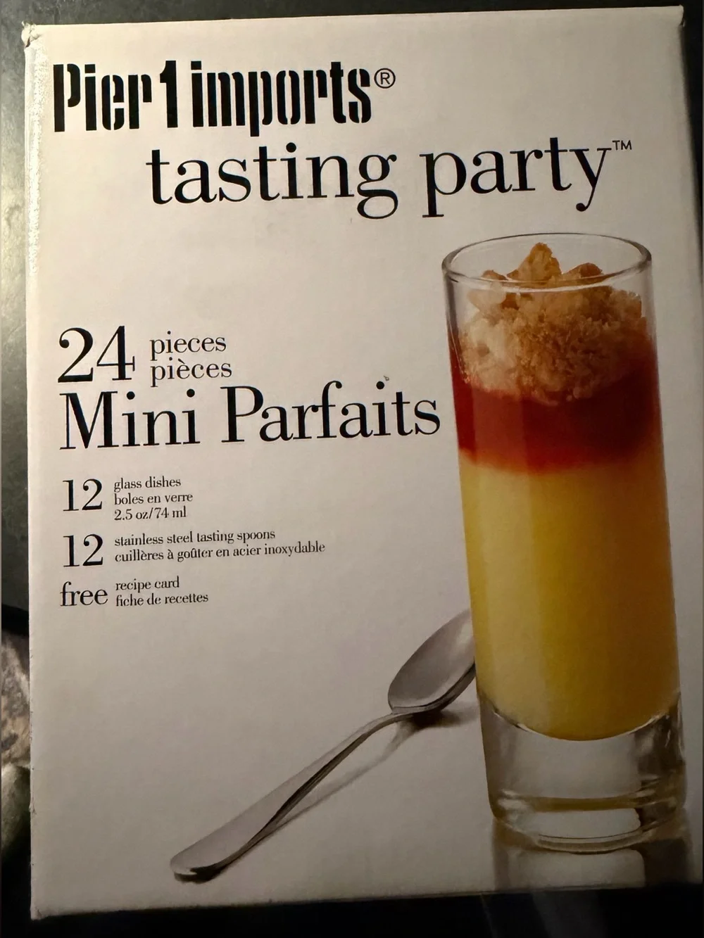 Pier 1 Mini Parfaits Glasses and Spoons Dessert Set